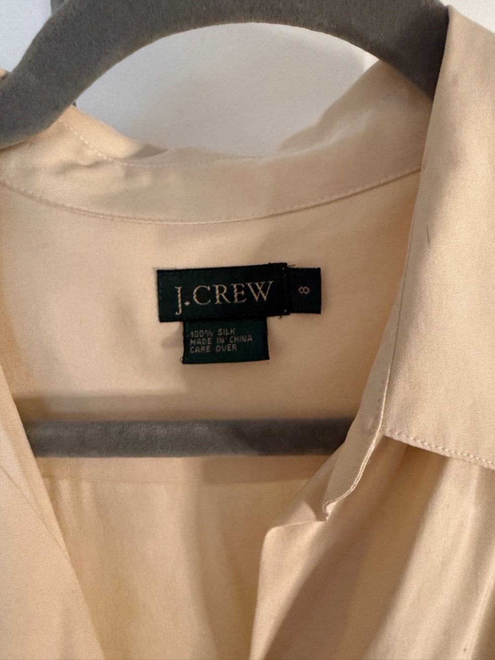 J. Crew 100% Silk Cream Button-Front Maxi Shirt Dress - Picture 6 of 7